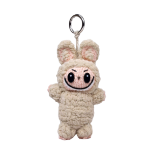 Crochet Labubu Doll - Soymilk