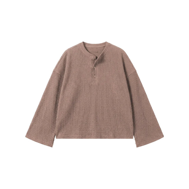 Beige Waffle Henley