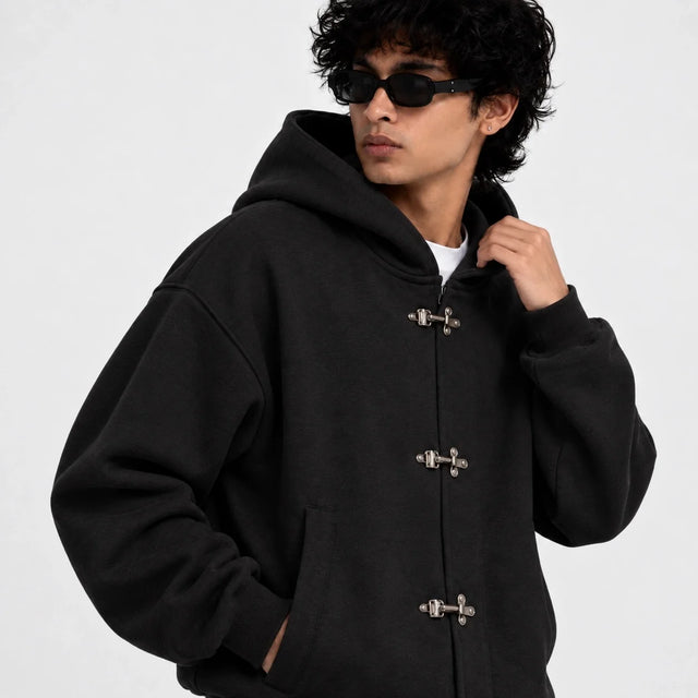 Frost Clasp Hoodie Black