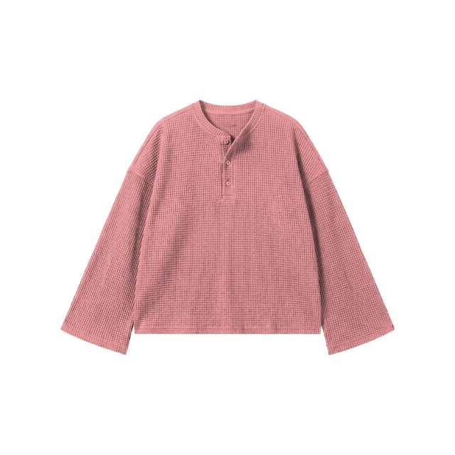 Pink Waffle Henley