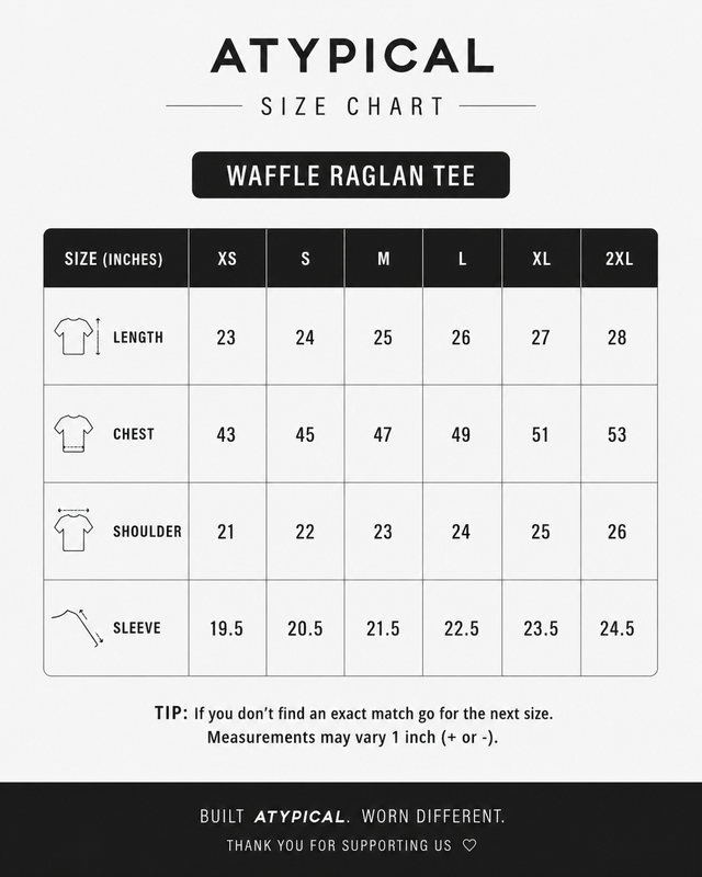 Raglan Waffle Sleeves Black