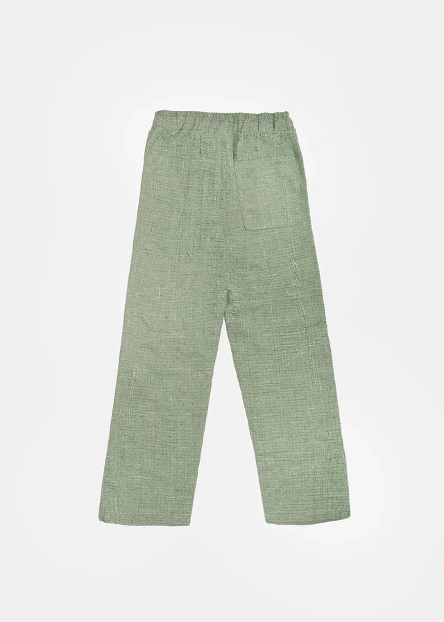 GREEN TWEED PANTS