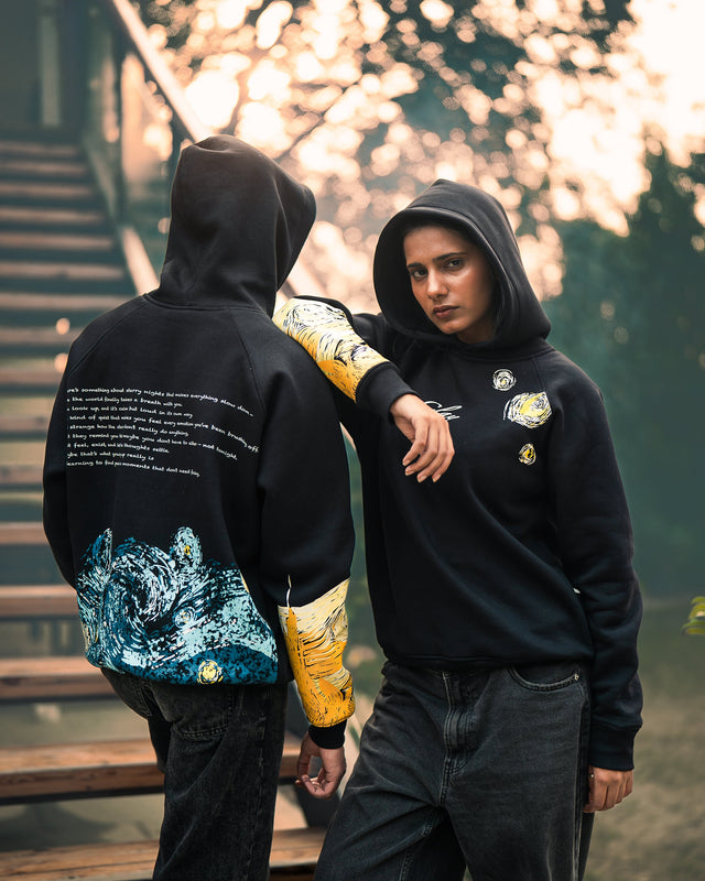 MIDNIGHT CANVAS OVERSIZED HOODIE
