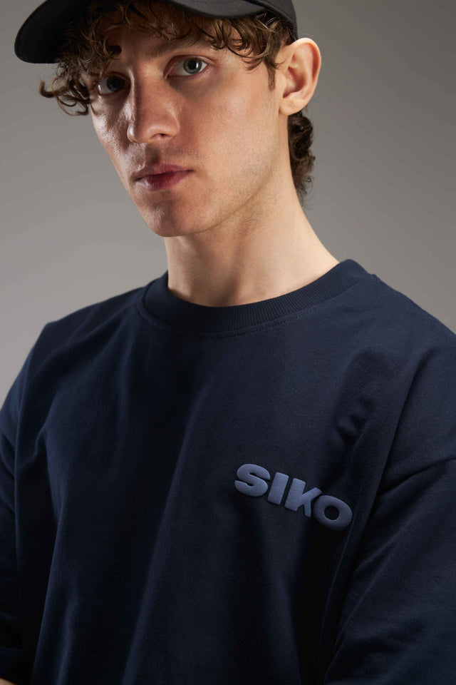 NAVY BLUE BASIC OVERSIZED TEE