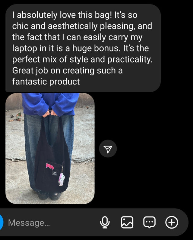 Black Corduroy hobo Bag