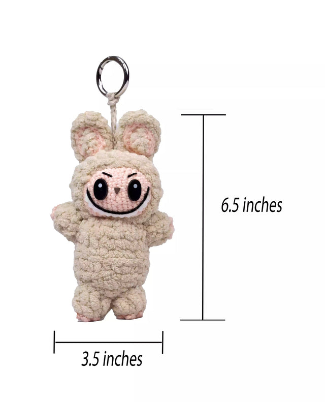 Crochet Labubu Doll - Soymilk