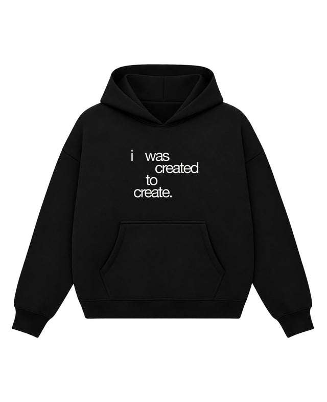 Black Boxy Hoodie Front Design