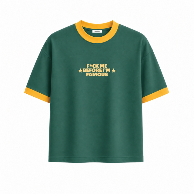 Harah Dark Green Ringer Tee Cropped