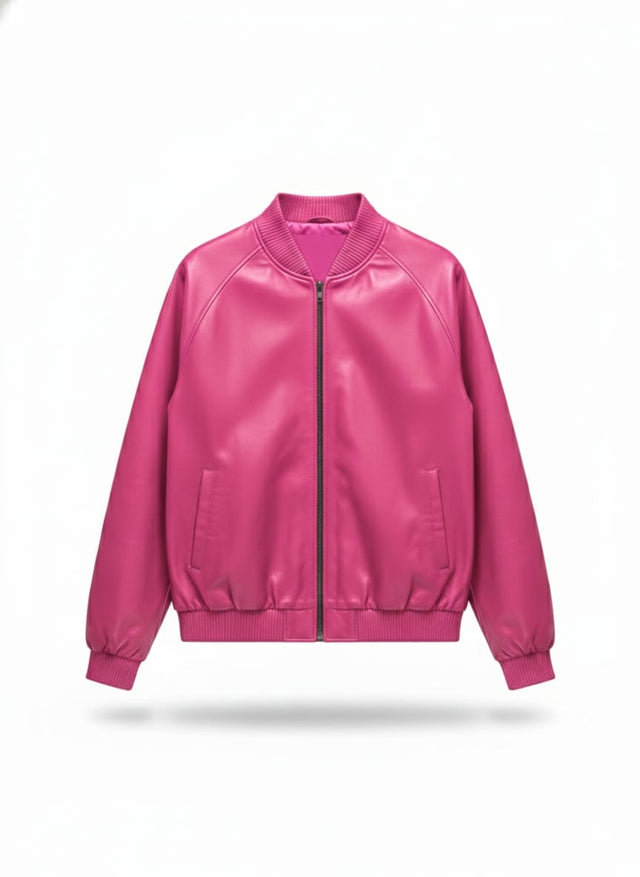 Pink leather jacket