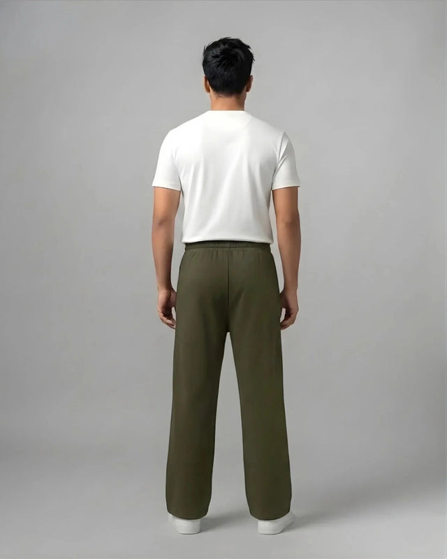 Straight Fit Track Pants - OliveTauxxic