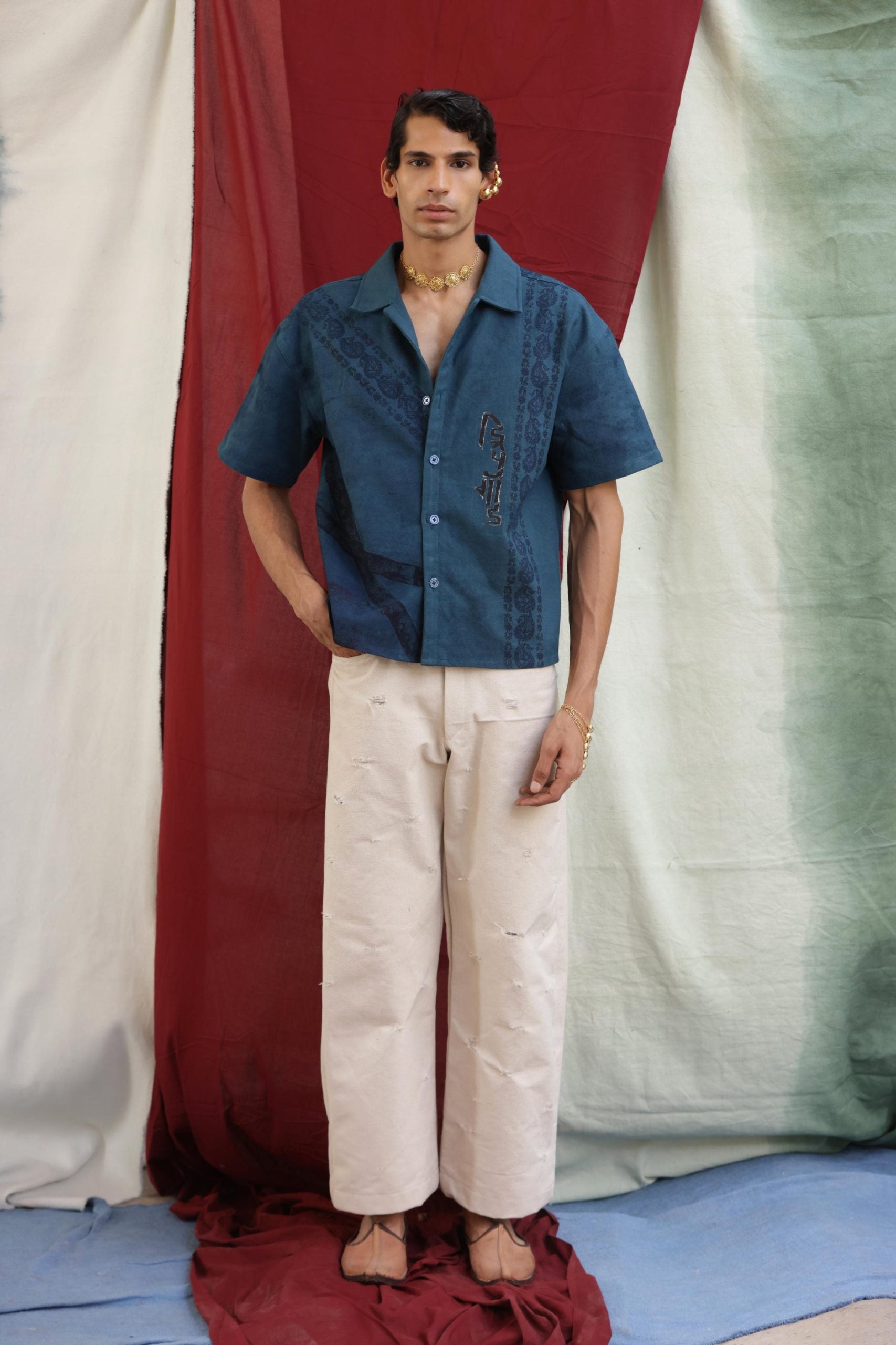 NEEL REKHA BLOCK PRINTED - SHIRT