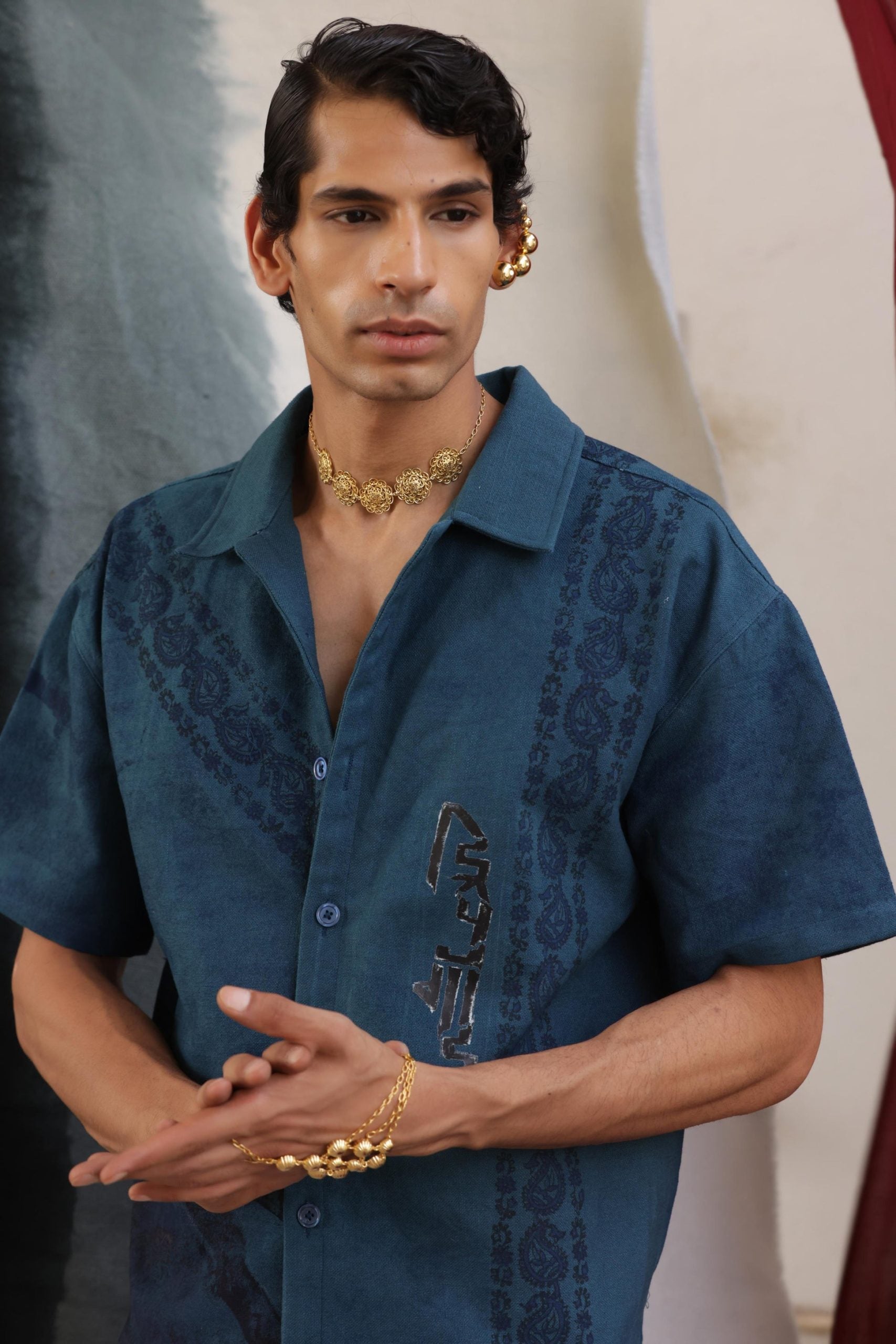 NEEL REKHA BLOCK PRINTED - SHIRT