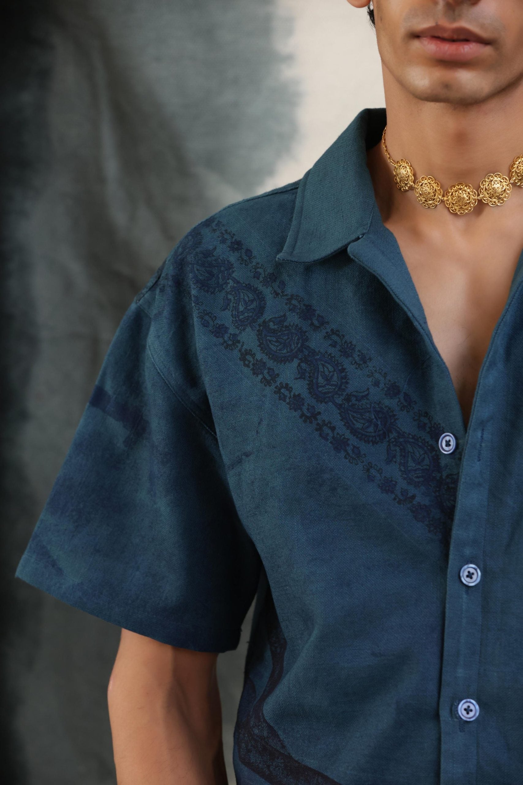 NEEL REKHA BLOCK PRINTED - SHIRT