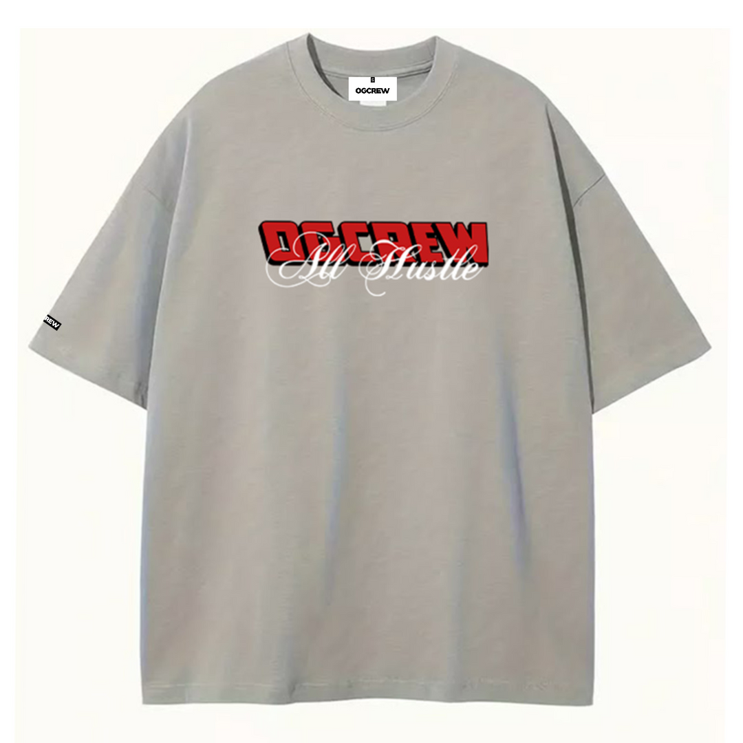 GREY ALL HUSTLE NO LUCK T-SHIRT