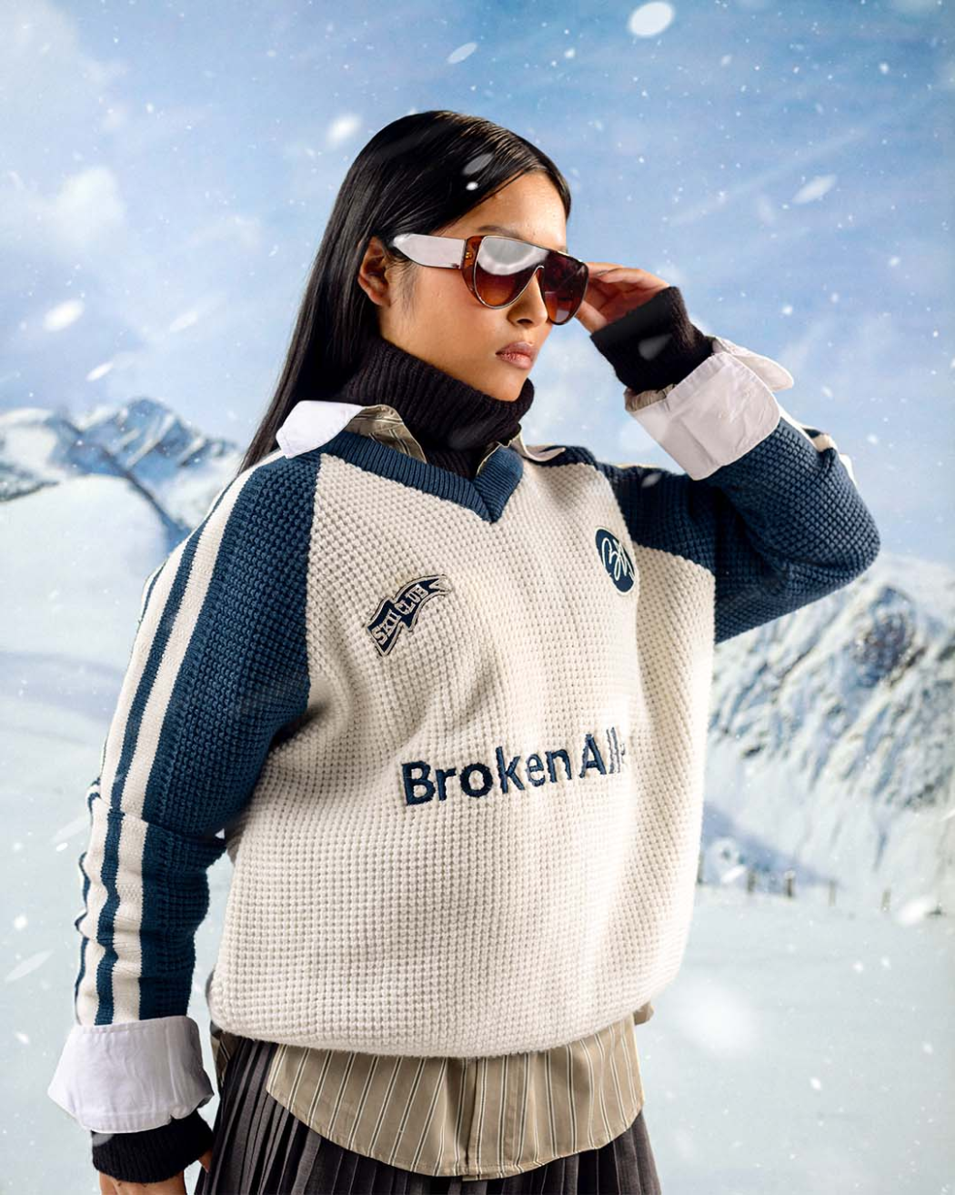 BA SKI CLUB TEXTURED SWEATER