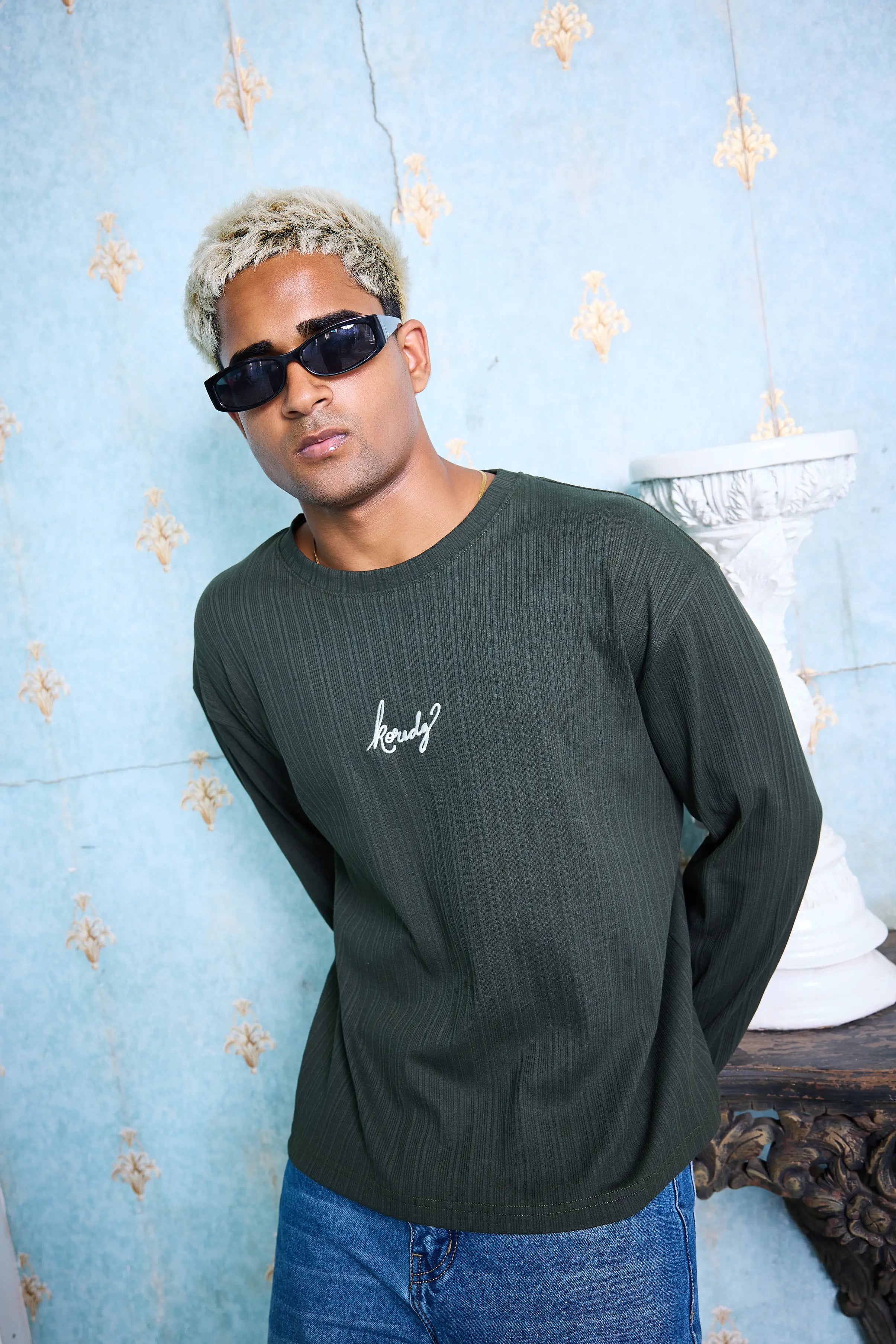 KOREDG JACQUARD FULL SLEEVES T-SHIRT