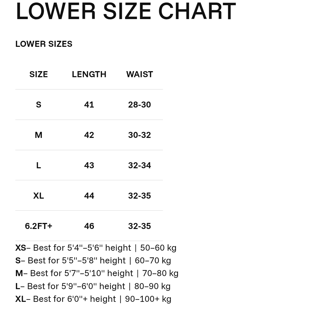 Size chart