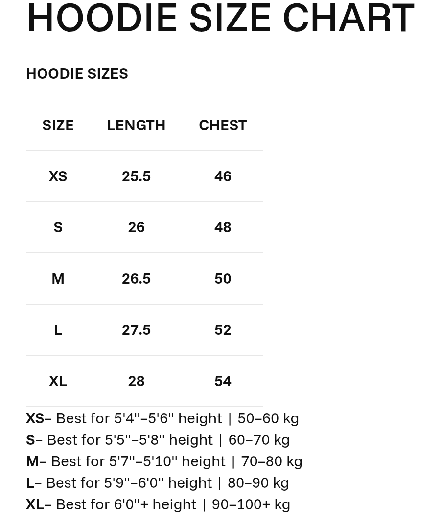 Size chart