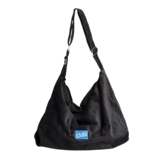 Corduroy Cross-Body Bag - Black