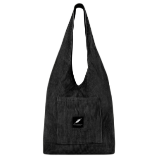 Black Corduroy hobo Bag