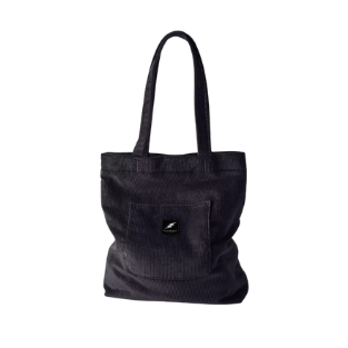 Black Corduroy Tote Bag