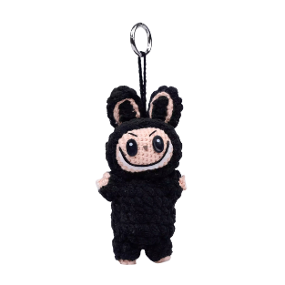 Crochet Labubu Doll - Pure Black