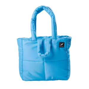 BLUE Quilted puffer Tote Bag