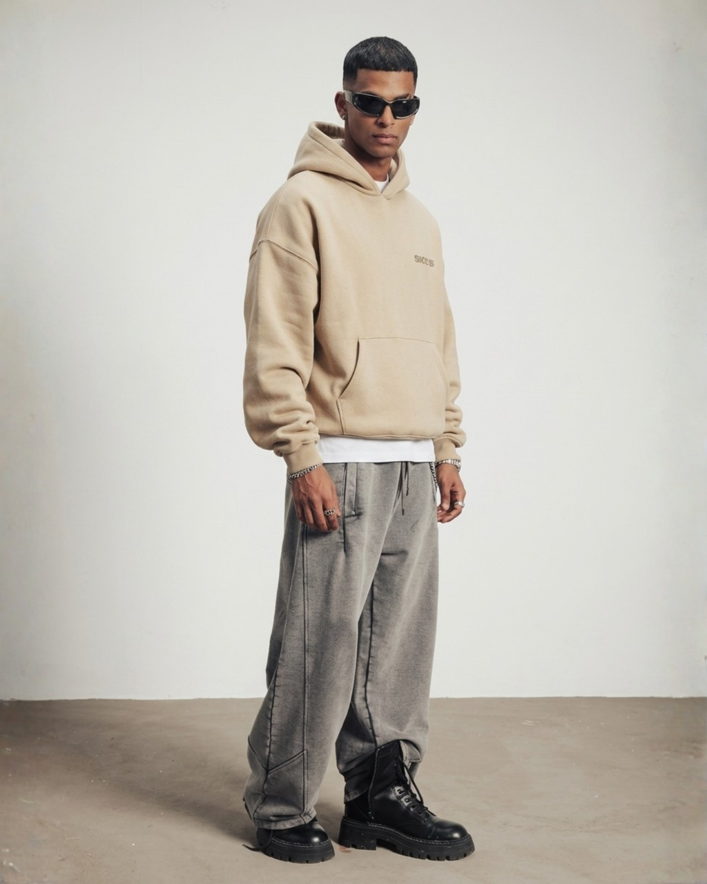 BEIGE 360 GSM HOODIE - COLD 001
