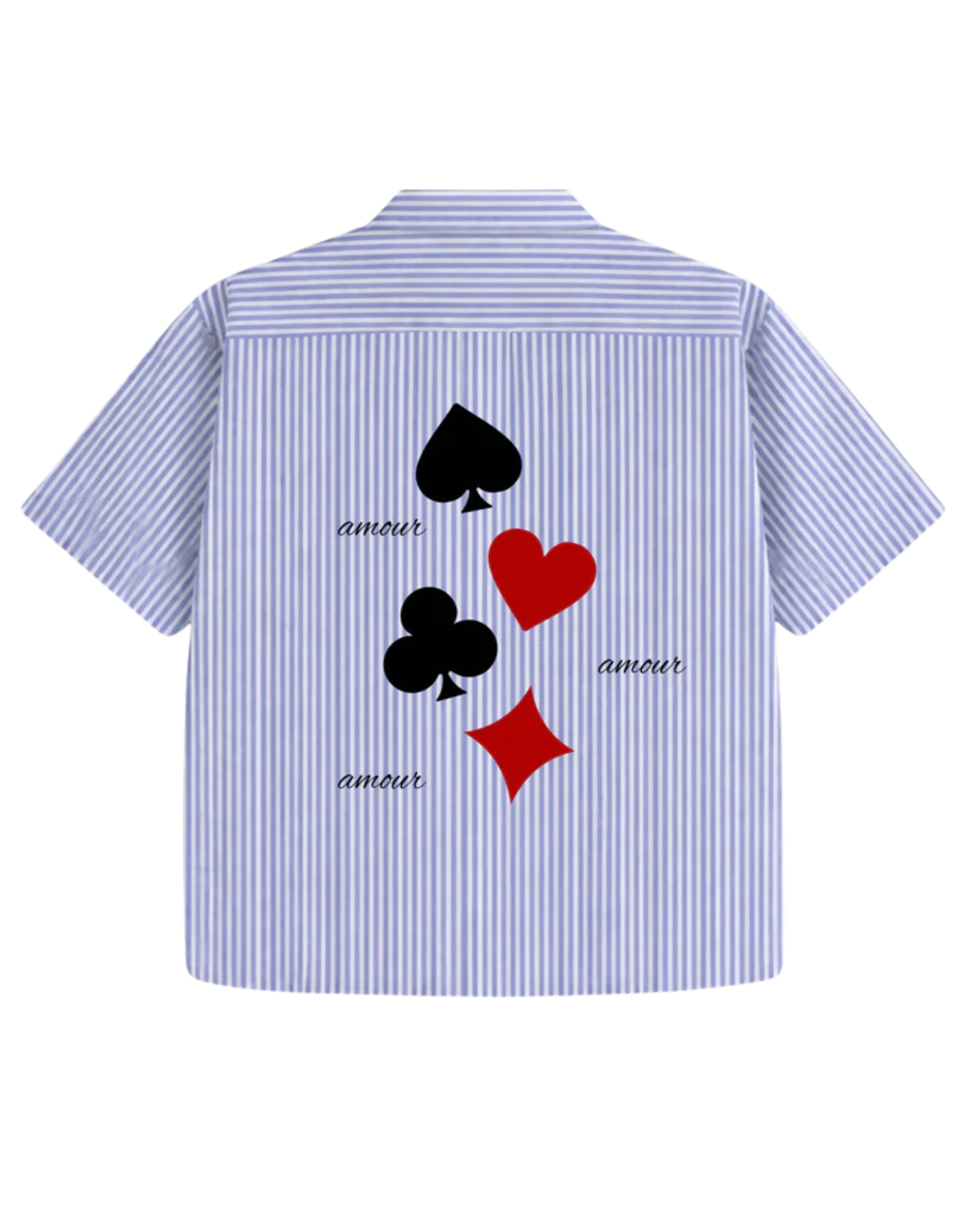 AMOUR CARDS STRIPPED BOXY SHIRT