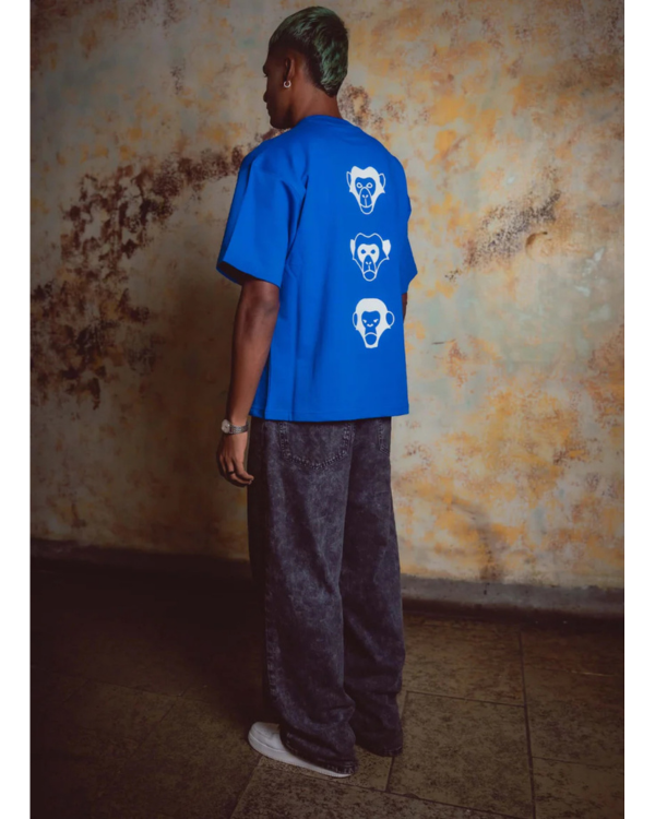 Unisex Monkeys Blue Tee