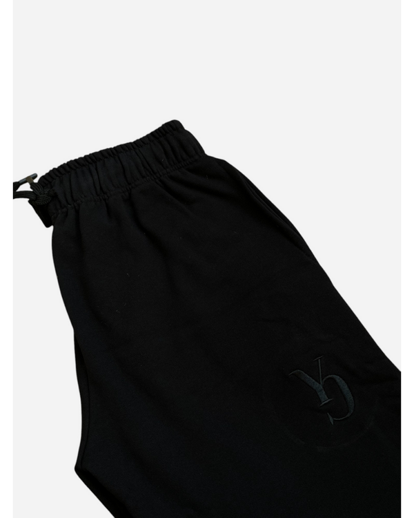 WIDE SWEAT PANTS - BLACK