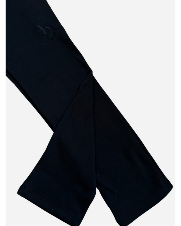 WIDE SWEAT PANTS - BLACK