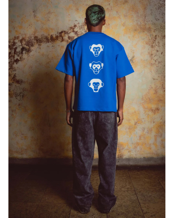 Unisex Monkeys Blue Tee