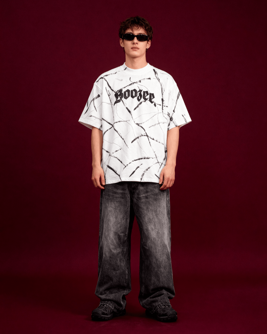 White - Brushstroke Drip Tshirt