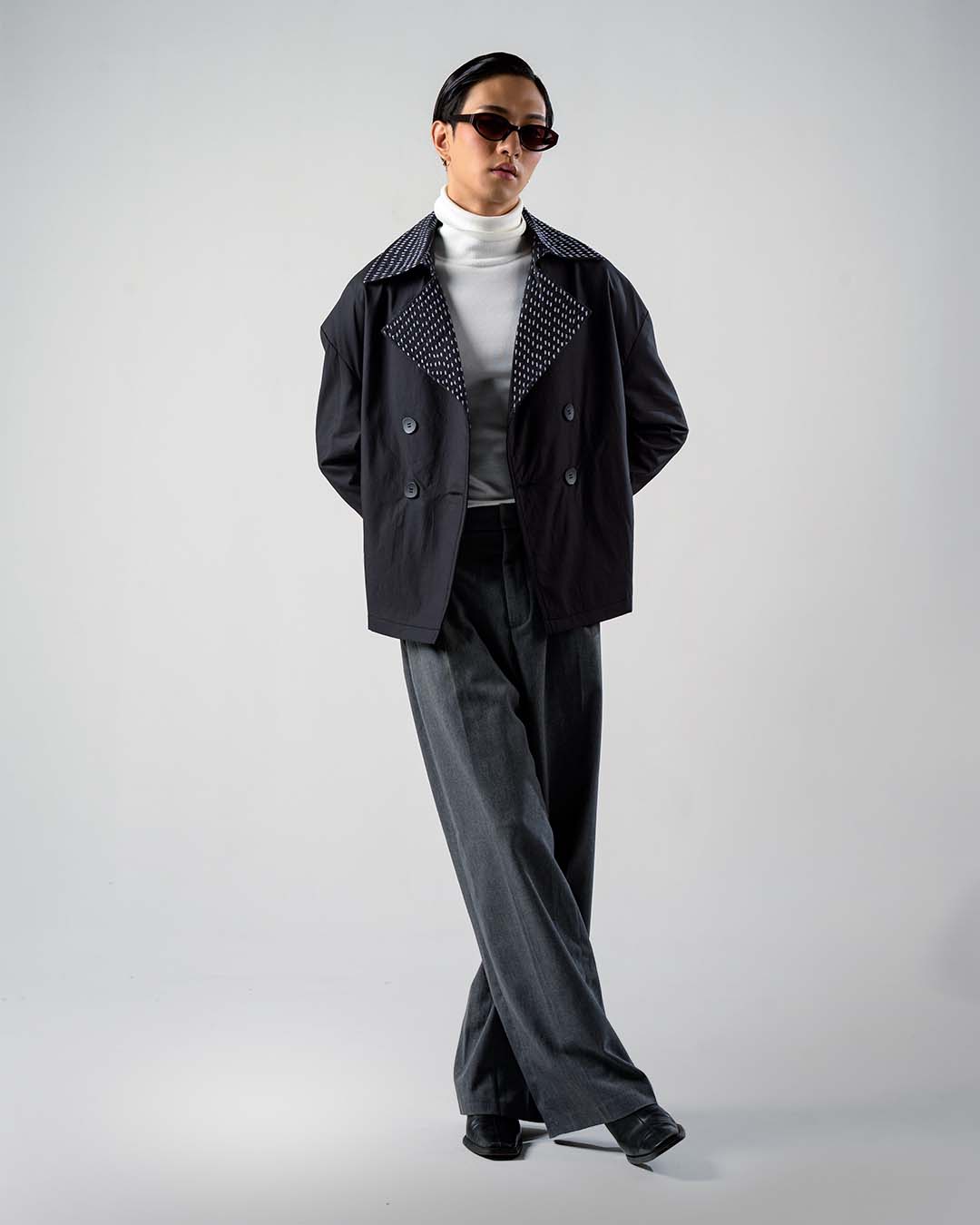 BA KANTHA CROPPED TRENCHCOAT