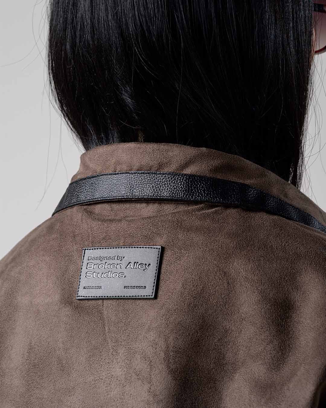 BA SUEDE-LEATHER ZIPPER JACKET