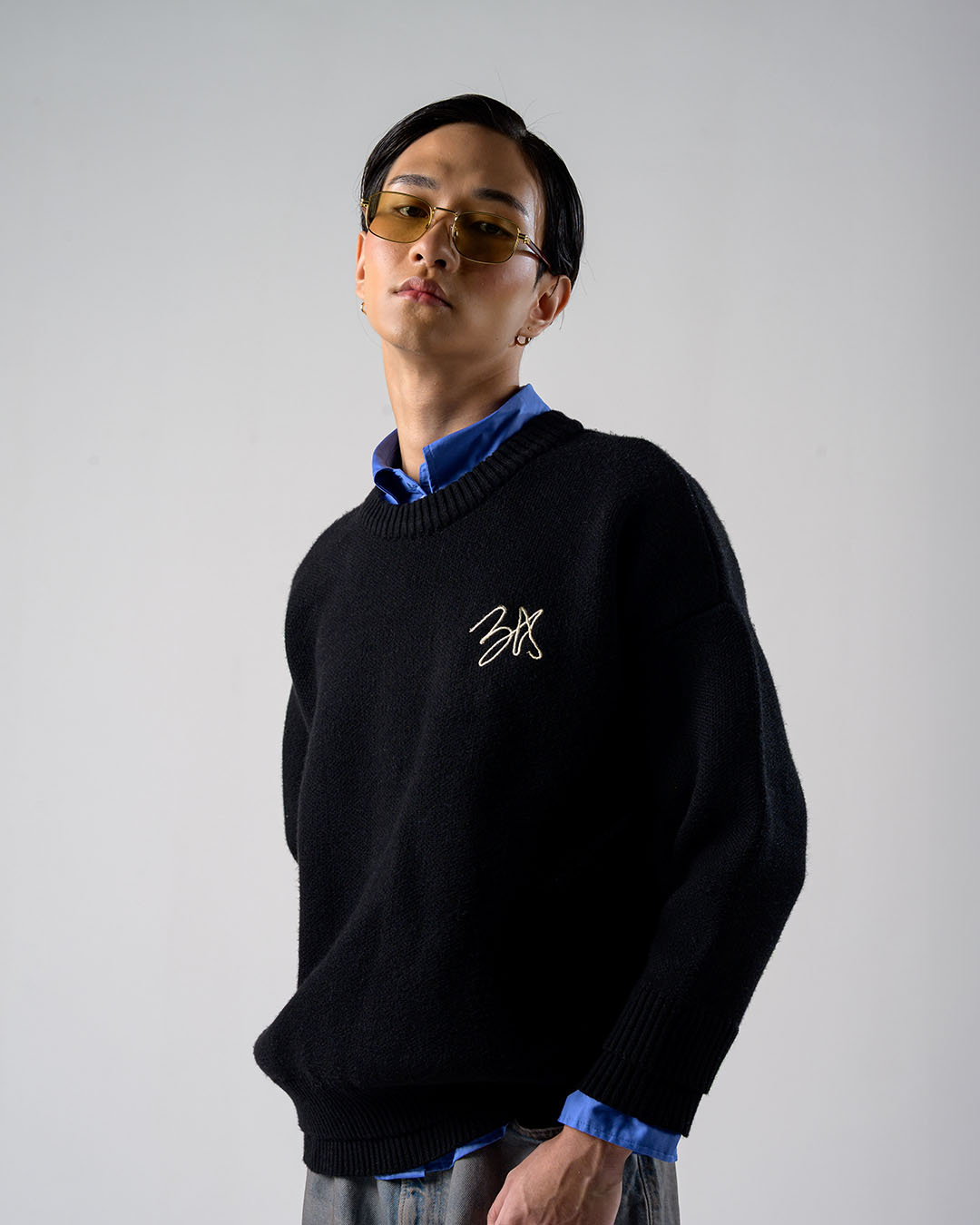 BA MESH CREW SWEATER