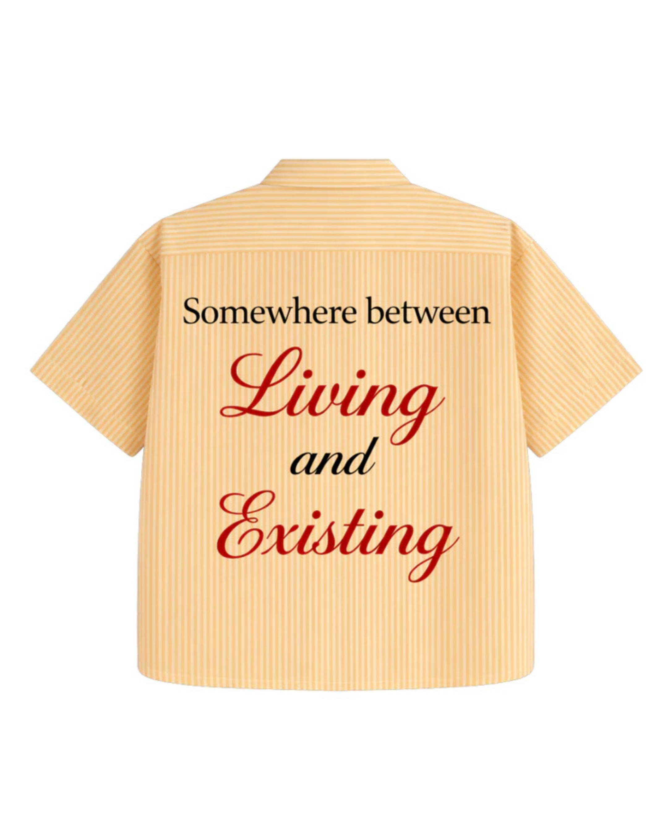 LIVING & EXISTING STRIPPED BOXY SHIRT