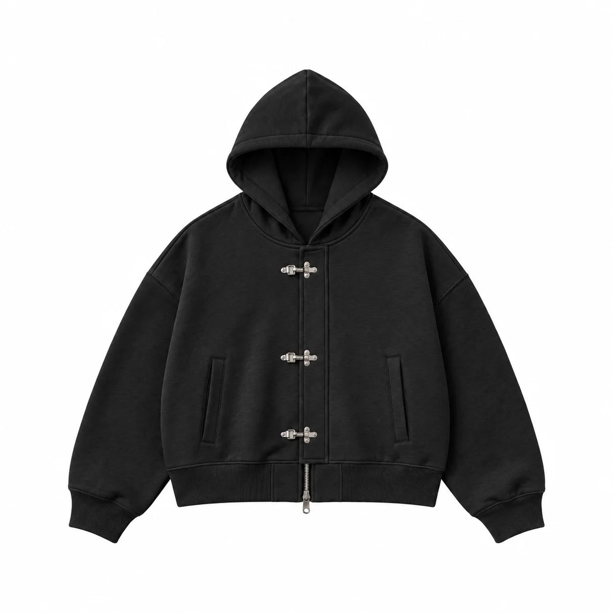 Frost Clasp Hoodie  Black