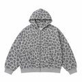 Grey Leopard Zip Hoodie