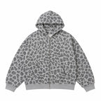 Grey Leopard Zip Hoodie