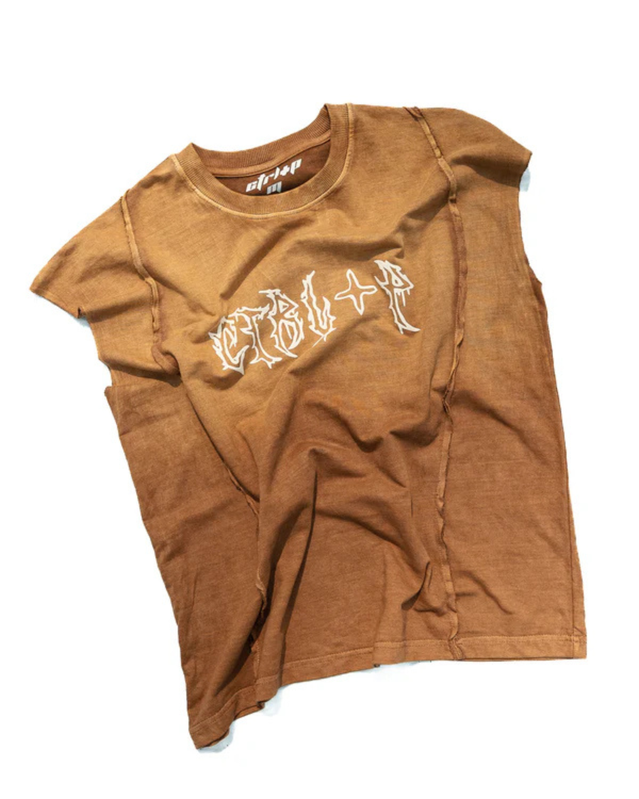 LOGO TANK-BROWN WASHED