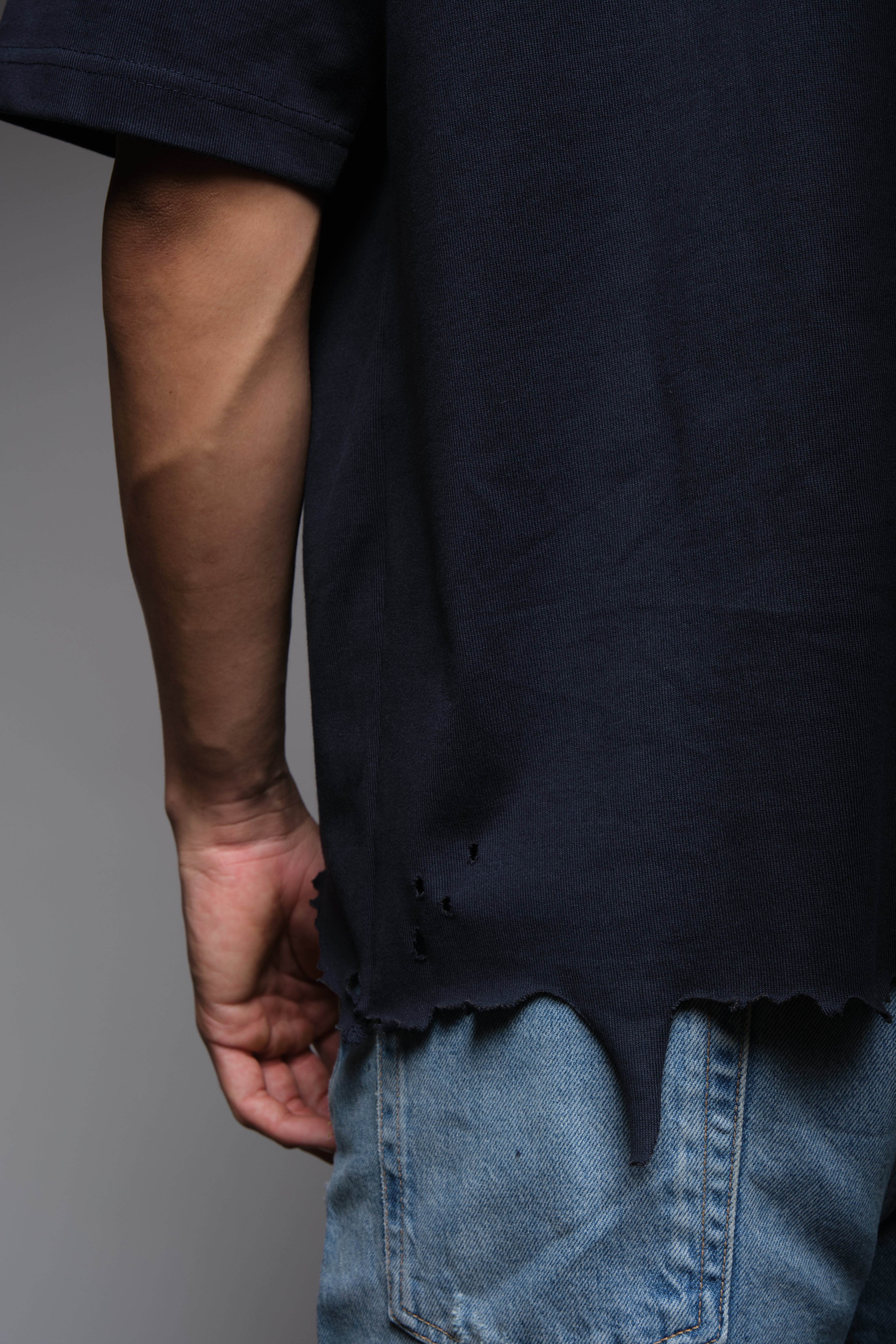 DYSTOPIAN BLOOM DISTRESSED TEE BLUE, DYSTOPIA