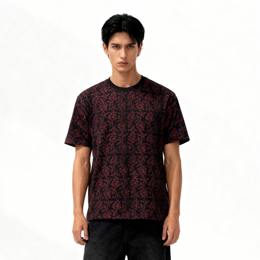 Midnight bloom Tee (Block Printing Tee)