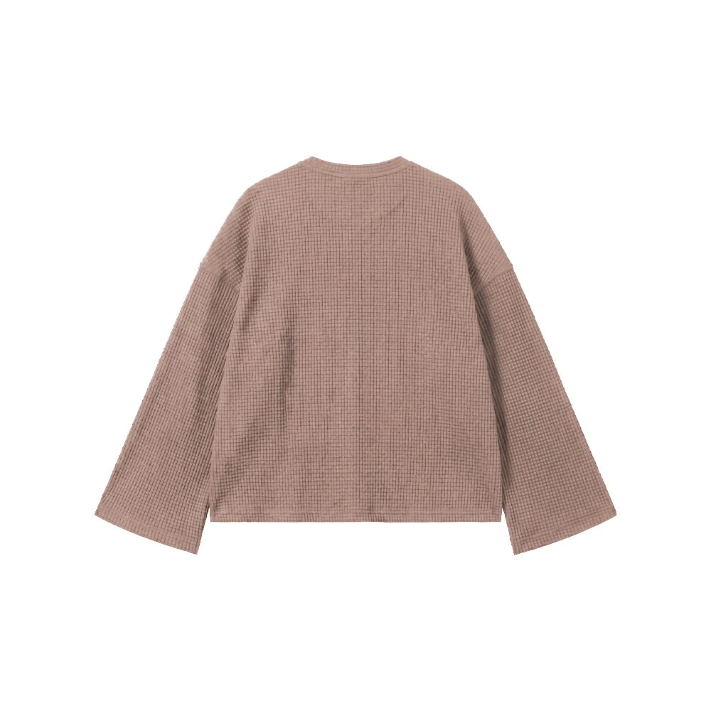 Beige Waffle Henley