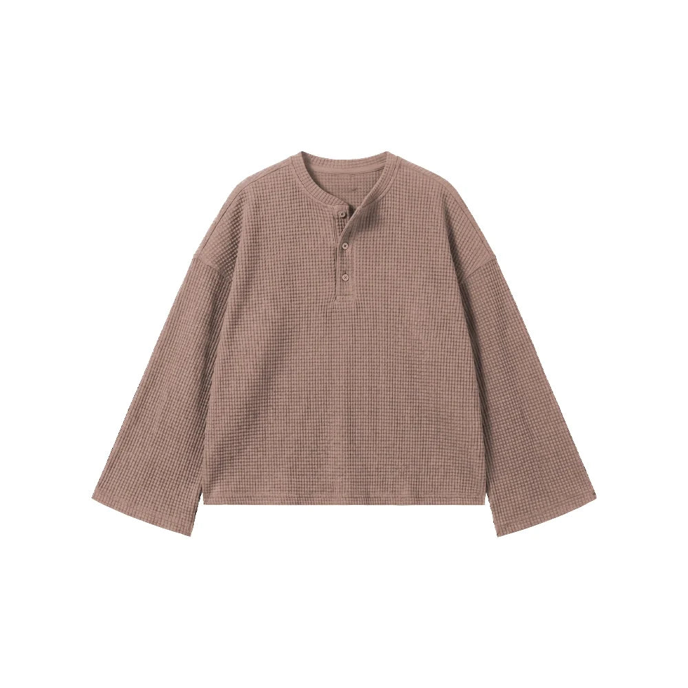 Beige Waffle Henley