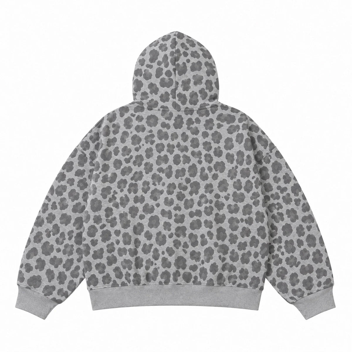 Grey Leopard Zip Hoodie