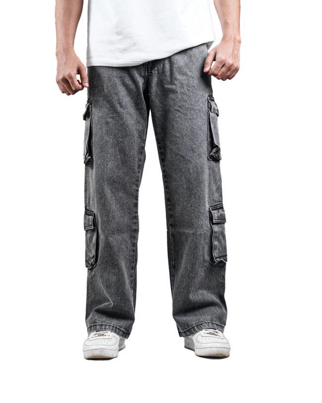 DENIM CARGO - GREY