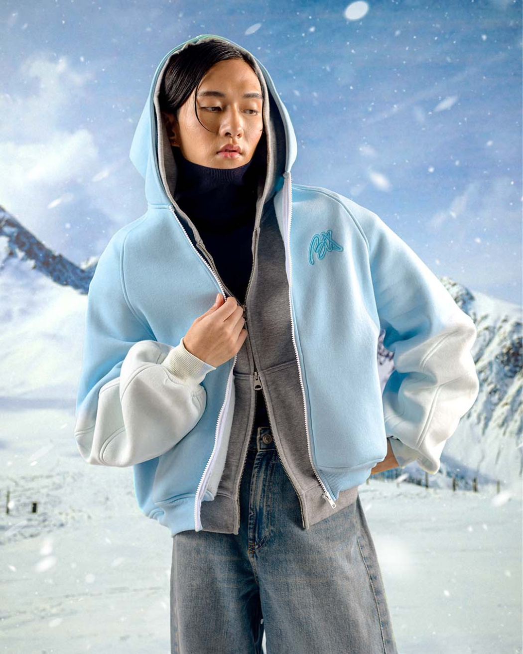 BLUE SOUR WASHED HOODIE