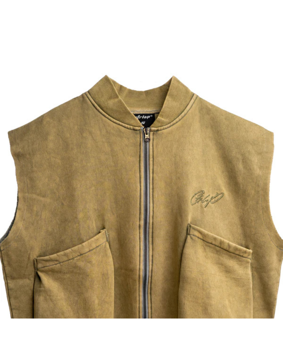 ACID WASHED HALF JACKET